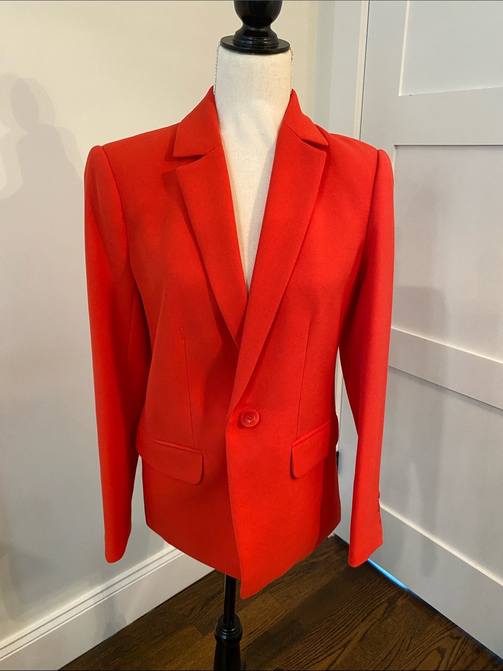 Trina Turk Vibrant Red Single-Button Tailored Blazer